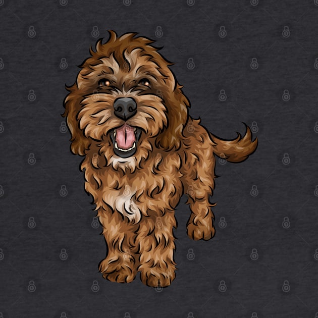 Cute Ginger Cockapoo Dog by Shirin Illustration